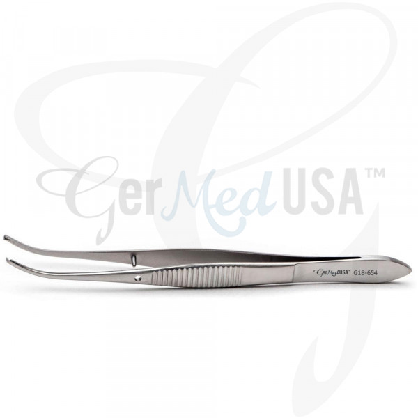 Iris Tooth Forceps Curved 10cm GerMedUSA Inc