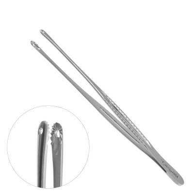 Mayo Russian Tissue Forceps Fenestrated Jaws Grooved Handles 9 inch