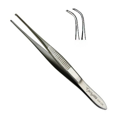 Strabismus Forceps Heavy Pattern 4 inch With 1x2 Teeth Half Curved