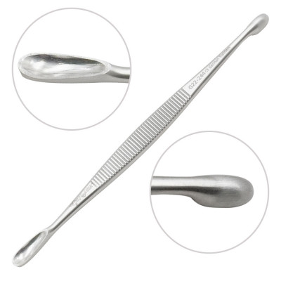 Volkman Bone Curette Double Ended 51/2 inch Oval Cup 5X10mm and 6X20mm