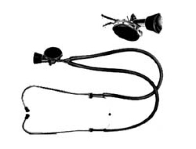 Rieger Sprague Double Stethoscope with double chest piece connecting tubes with ear tips and binaur