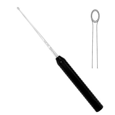 Tooth Curette 17" Oval Tooth Cup Black Plastic Handle 9"