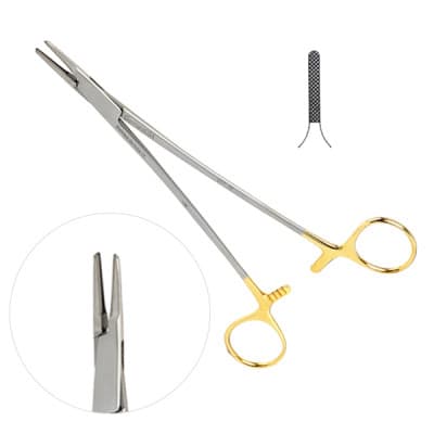 French Eye Ryder Needle Holders Serrated Tungsten Carbide