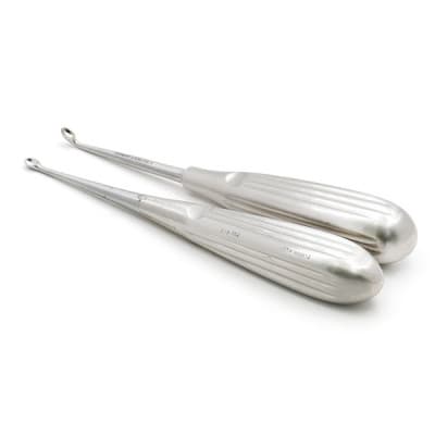 Brun Curette 9" Hollow Handle Angled Oval Cup