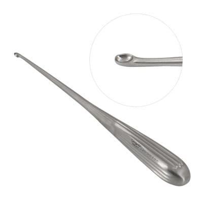 Brun Curette 8" Hollow Handle Straight Oval Cup