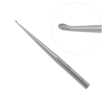 Brun Curette Solid Handle 9" Straight Oval Cup