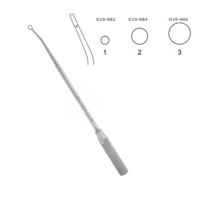 Cone Ring Curette 9'' Angled Aluminum Handle