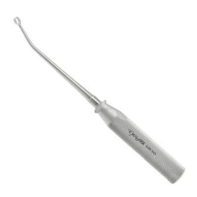 Cone Ring Curette 9" Knurled Handle Angled Round Fenestrated Cup