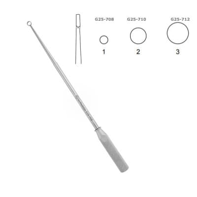 Cone Ring Curette 15" Straight Aluminum Handle