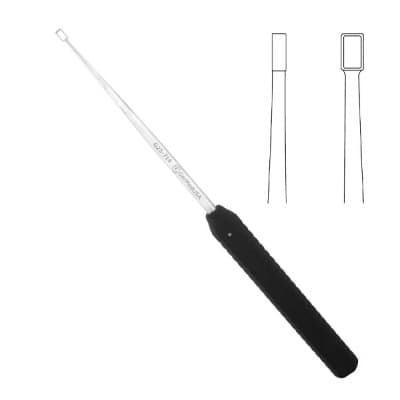 Curette Straight Large Black Plastic Handle