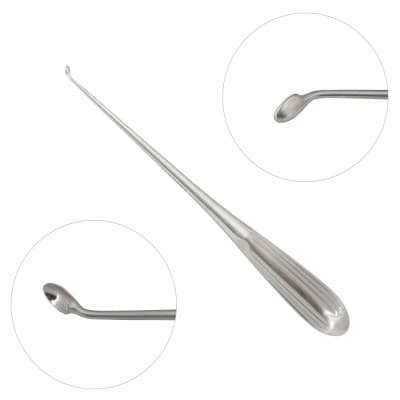 Epstein Curette 9” Hollow Handle Reverse Angle Oval Cup