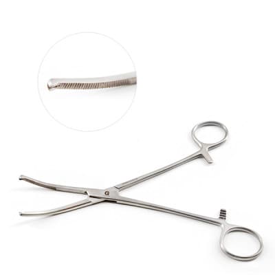 Mikulicz Hemostatic Forceps 1x2 Teeth 8" Slightly Curved