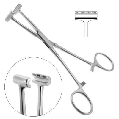Pratt "T" Shaped Tissue Forceps Straight 5 1/2"