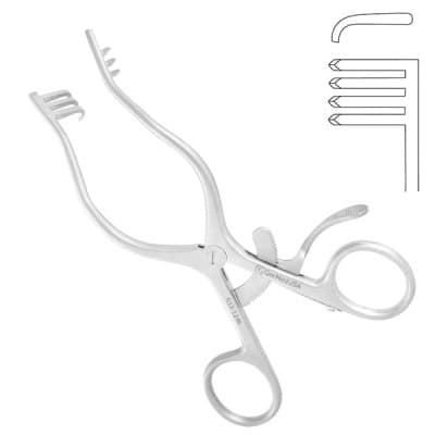 Adson Cerebellar Retractor 6 1/2" Angled 80 Degree 4x4 Sharp