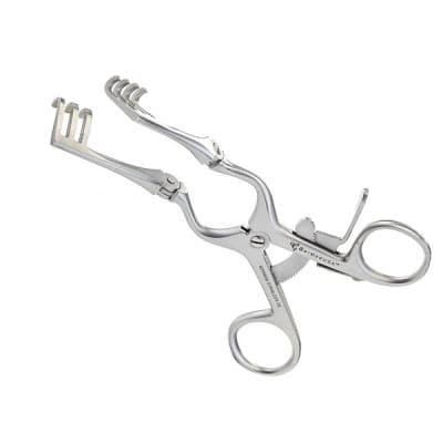 Beckman Weitlaner Retractor 6 1/2" 3 x 4 Sharp Hinged Blade 20 x 15mm
