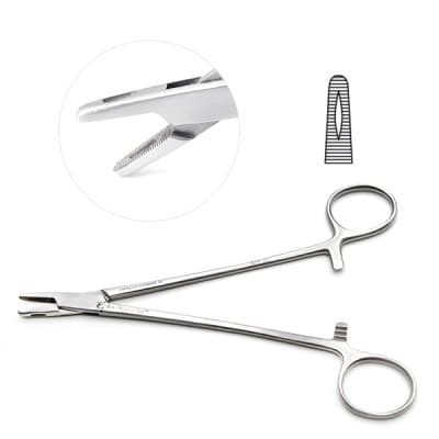 Adson Needle Holder Fenestrated Jaws 7"