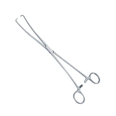Kahn Uterine Tenaculum Forceps Angled Jaws and Bent Shanks Size 9 1/2"