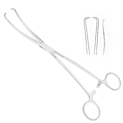 Duplay Uterine Tenaculum Forceps Double Curved Size 11"