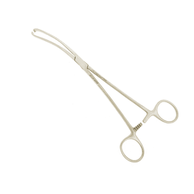 Teale Vulsellum Forceps Curved Sideways 4x5 Teeth 5mm Wide Size 10"