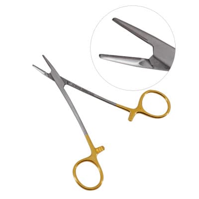 Webster Needle Holder Left Hand 4 3/4" Serrated Jaws Tungsten Carbide