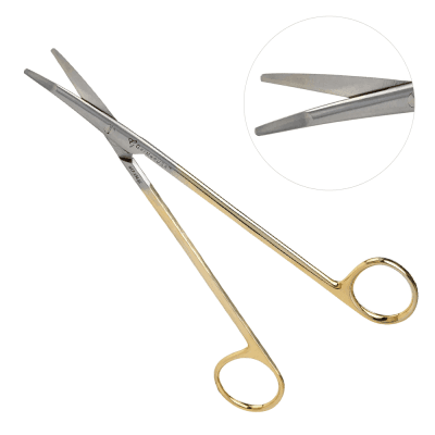 Super Sharp Ragnell Dissecting Scissors 5 1/2" Curved Flat Tip Tungsten Carbide Insert Blades