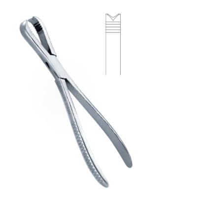 Langenbeck Bone Forceps 8" Teeth 2x2 Partially Serrated