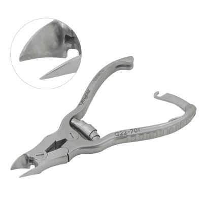 Mycotic Nail Nipper Double Action Jaws Barrel Spring Straight 4 1/2"