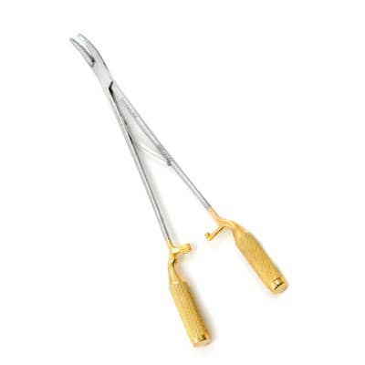 NeoGrip Quick Release Chromosome Surgical Heaney Needle Holder 8" Curved Serrated Tungsten Carbide
