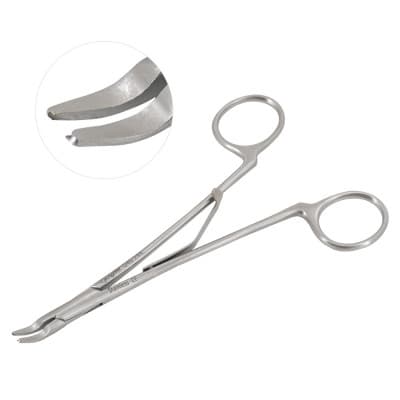 McKenzie Clip Applying Forceps Curved Jaws Straight Handles Size 6"