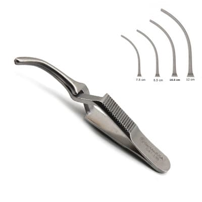 Debakey Bulldog Clamp Cross Action Curved 10.5cm 4.5cm Tip