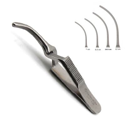 Debakey Bulldog Clamp Cross Action Curved 12cm 6cm Tip