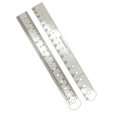 K-Wire Pin & Wire Gauge Stainless Steel Ruler 6"