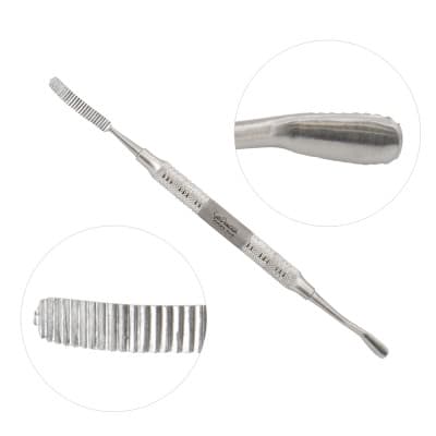 Howard Bone File 7'' Double Ended #12A 3mm wide plain and cross serrations