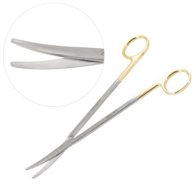 Metzenbaum Scissors Curved Tungsten Carbide Insert Blades Left Hand