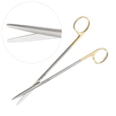 Metzenbaum Scissors Straight Tungsten Carbide Insert Blades Left Hand
