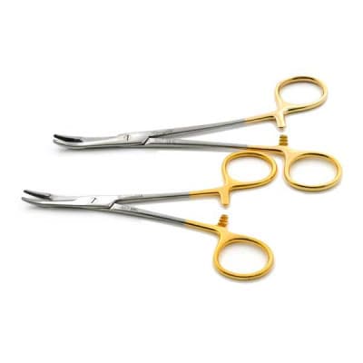 Olsen Hegar Needle Holder Scissors Combination Serrated Tungsten Carbide, Curved Tips