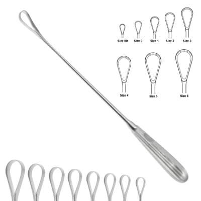 Sims Uterine Curette Sharp Malleable Shaft 11"