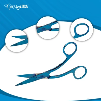 Blue Color Coated Bandage Scissors