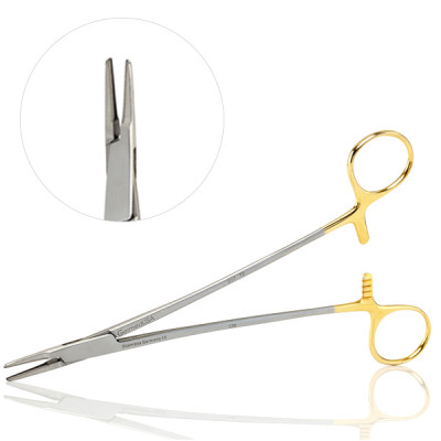 French Eye Ryder Needle Holder Tungsten Carbide 6 inch Left Hand