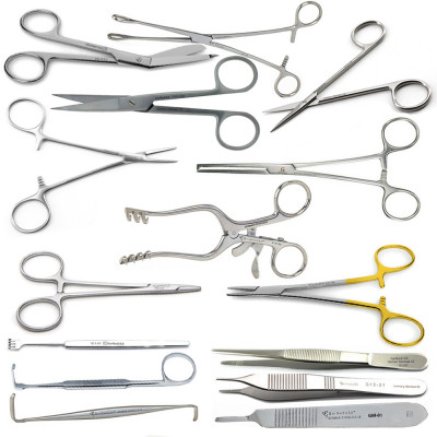 9 Surgical Instruments Set for Vaginal, D&C, Laparotomy, OB/GYN